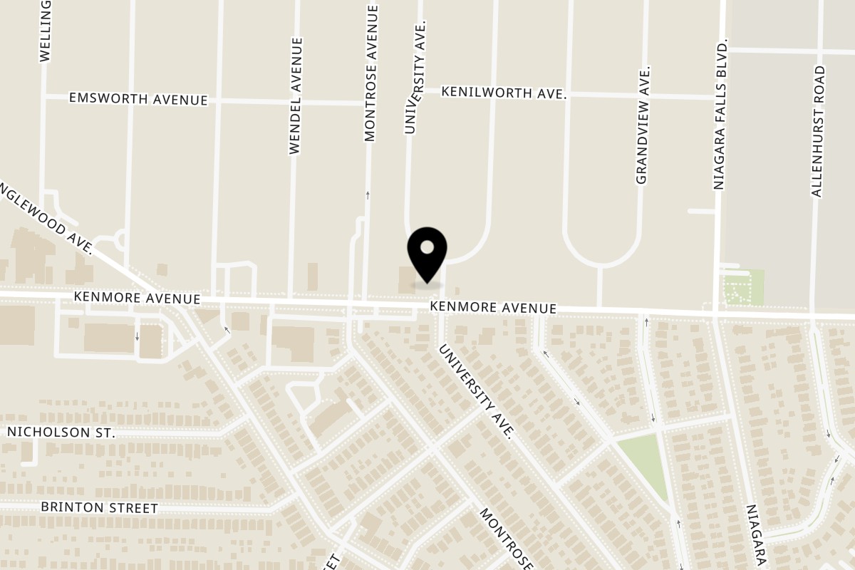 Map showing the location of Smash That Buffalo on 265 Kenmore Ave in Buffalo